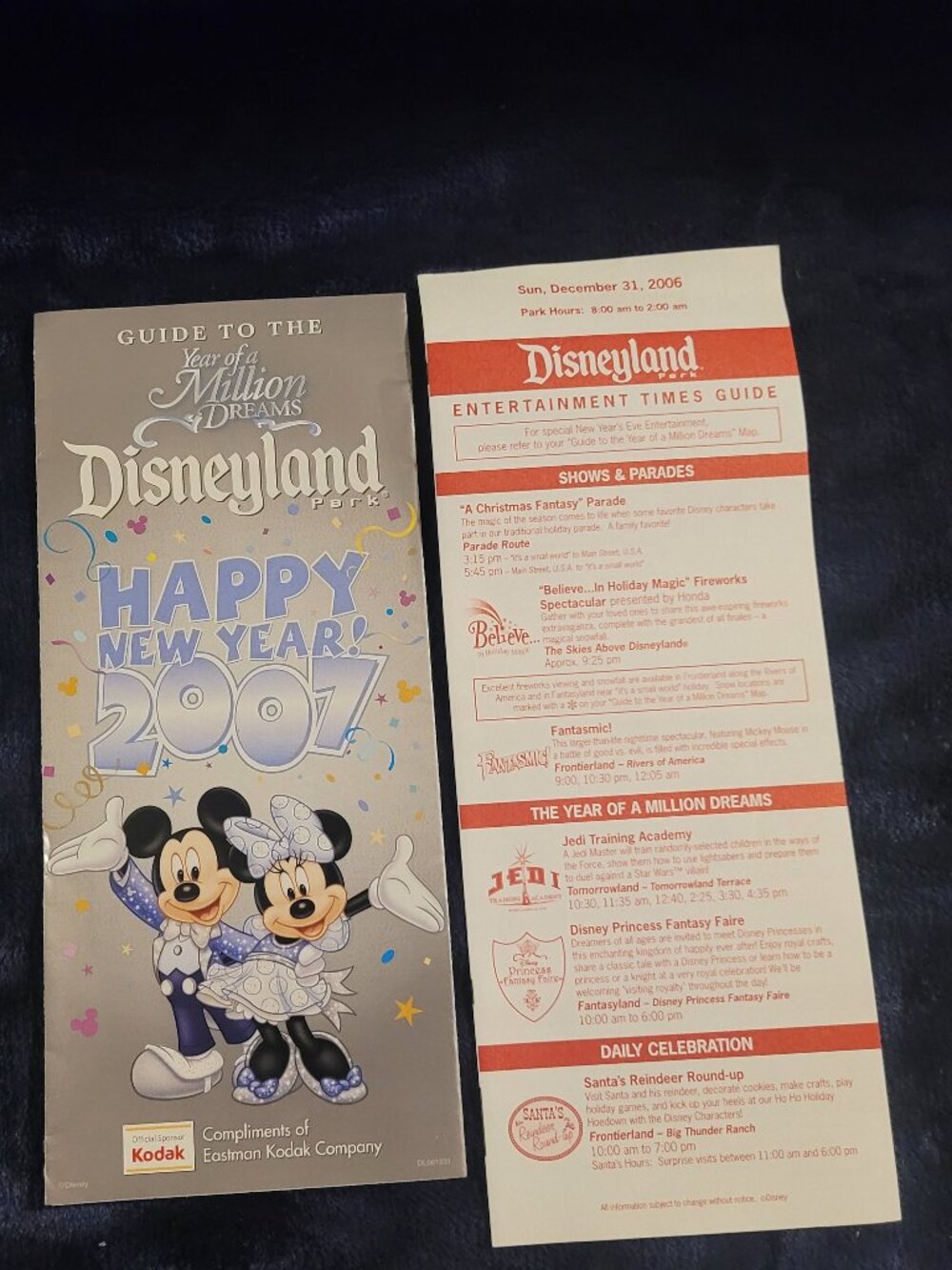 Disneyland Guide to the Year of a Million Dreams Park Map 2007 with Entertainmen